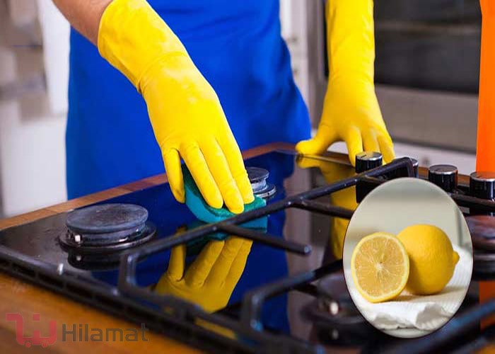 تمیزکردن اجاق گاز با لیمو